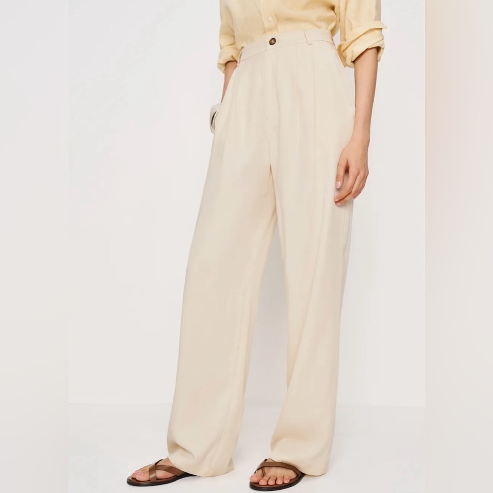 REFORMATION Linen Mason Pant in Sugar- women’s 12
